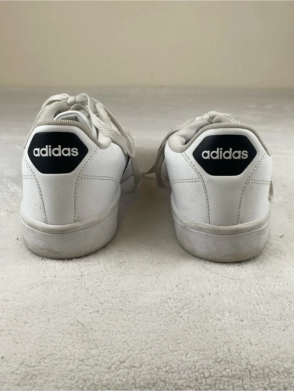 adidas Neo Cloud White Sneakers with Black Three Stripes